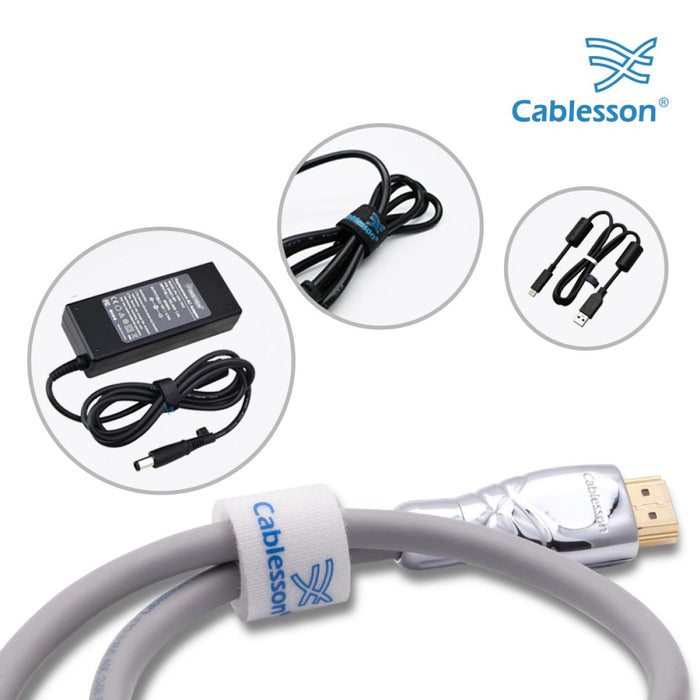 Cablesson Reusable Releasable Hook and Loop Nylon Velcro Cable Ties - Pack of 50 - Slim Pack - Straps and Keep wire cord tidy - White - hdmicouk