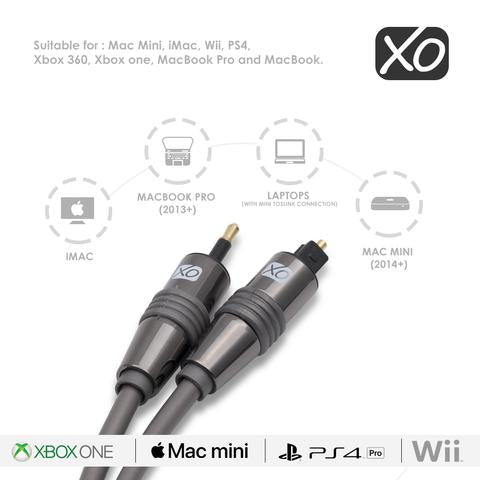 XO Premium Install Series Mini TOSLINK to Optical Digital S/PDIF Audio Cable - hdmicouk