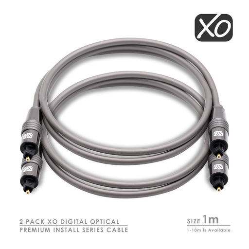 2 Pack XO Digital Optical Cable 1m / 1 Metre Premium Install Series