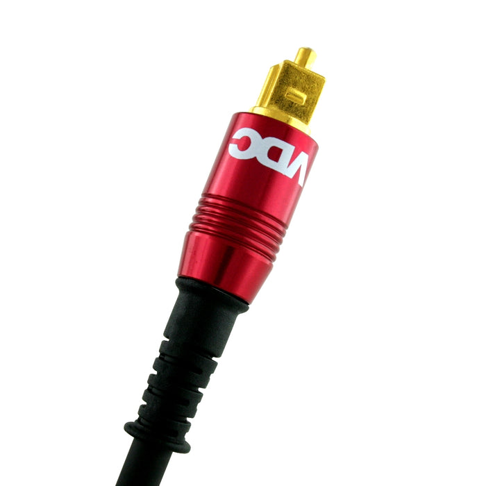 VDC 7m Optical TOSLINK Digital Audio SPDIF Cable Red 24k Gold Casing. Compatible with PS4/PS3, Xbox One, Wii, Sky Q, Sky HD, HD TVs, DVD, Blu-Rays, AV Amp. - hdmicouk