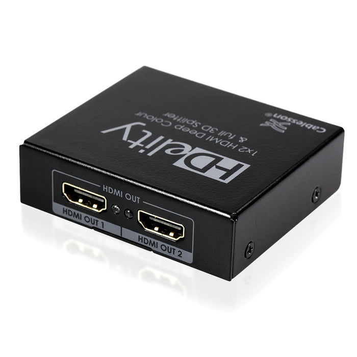 Cablesson - 2 Way 4K HDMI SPLITTER BOX (1 input 2 output) - Active Amplifier ** HDR, 3D & Ultra HD Enabled ** - hdmicouk