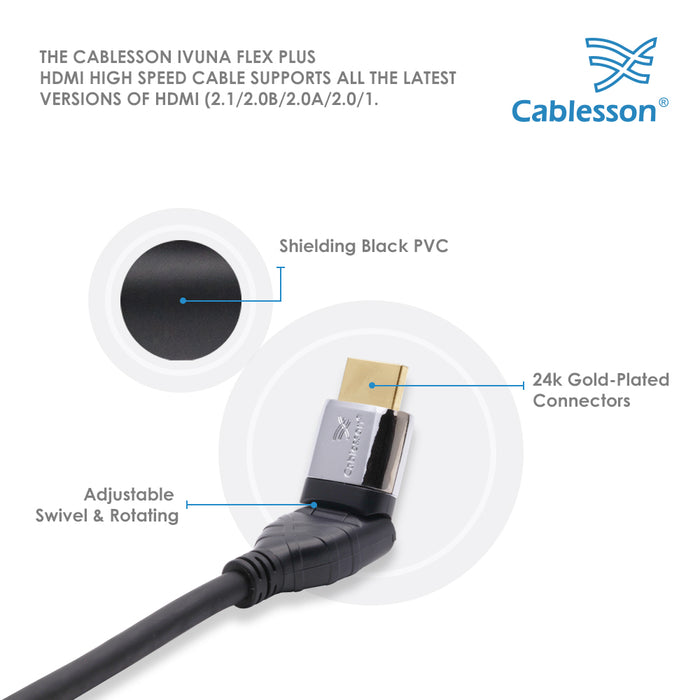 Cablesson Ivuna 5m Flex 4k HDMI Cable Black