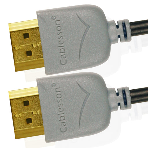 Cablesson Ivuna Slim Flex 1.5m High Speed HDMI Cable (HDMI Type A, HDMI 2.1/2.0b/2.0a/2.0/1.4) - 4K, 3D, UHD, ARC, Full HD, Ultra HD, 2160p, HDR - **Ultra Slim Design** - Grey - hdmicouk