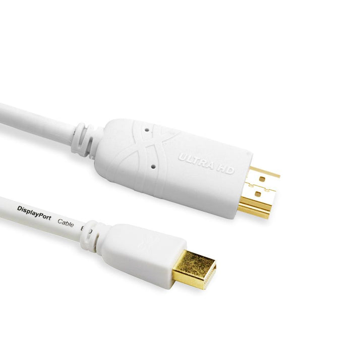 Cablesson 2m Mini Display Port 1.2 to HDMI 2.0 Male Cable White - hdmicouk