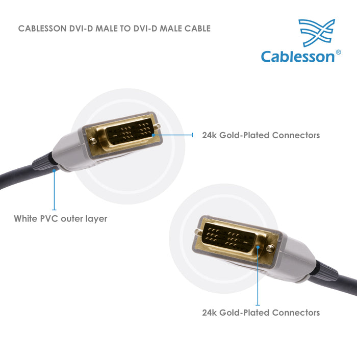 Cablesson 5m DVI to DVI cable - Black - hdmicouk