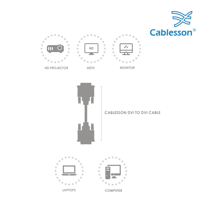 Cablesson 1m DVI to DVI cable - Black - hdmicouk