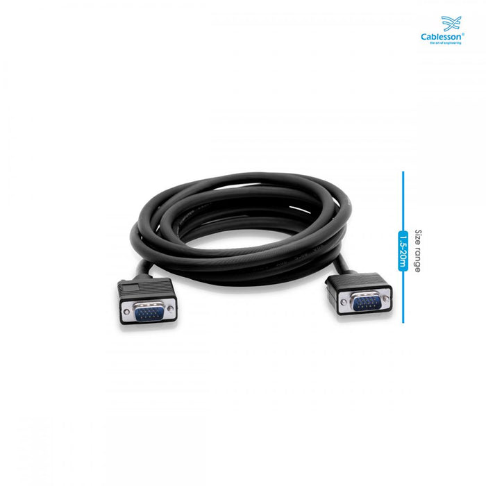 Cablesson 10m VGA to VGA cable - Black - hdmicouk