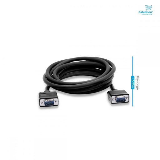Cablesson 15m VGA to VGA cable - Black - hdmicouk