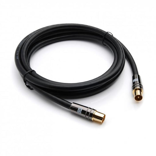 XO Antenna Cable Male plug to Female socket TV Aerial Coaxial Cable - Black - hdmicouk