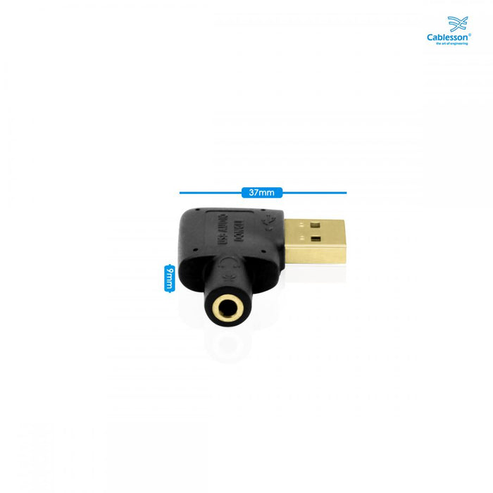 Cablesson USB to 3.5 Audio Converter Black - hdmicouk