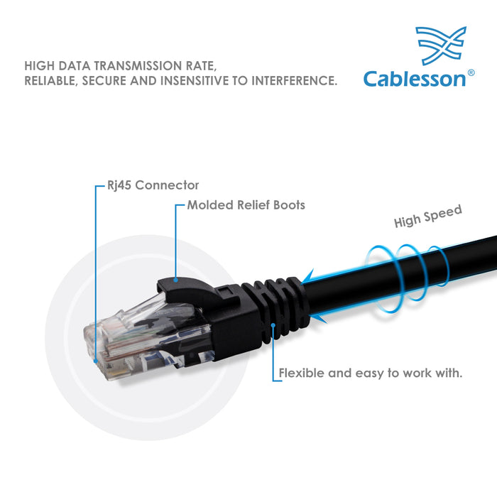Cablesson 0.5m Cat5e Ethernet Cable 10 Pack With Cable Ties - hdmicouk