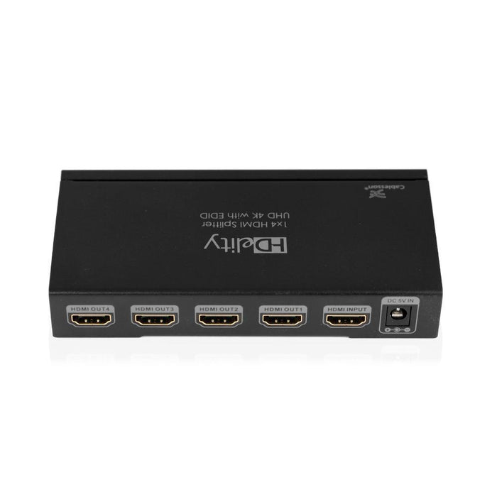 Cablesson HDelity 1x4 HDMI splitter with 4K2K (Adv EDID)(1 input 4 output) - Active Amplifier ** 3D Enabled ** 1080p Full HD - Split a HD signal From SkyHD, Virgin box, Xbox 360, Xbox One, PS3, PS4, Nintendo Wii U to 4 HD Displays - 4K2K - 8K - UHD - hdmicouk