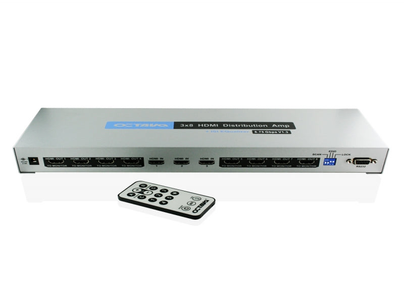 Octava HDDA38-UK 3x8 HDMI Splitter / Distribution Amp - hdmicouk