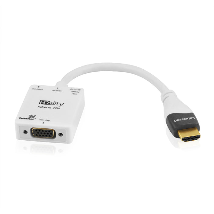 Cablesson HDMI to VGA Female Video Converter Adapter Cable White - hdmicouk