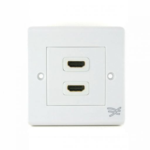 Cablesson HDMI Wall-Face Plate Dual Connector - 100/A / White Standard Size Face Plate / Supports all HDMI versions up to 1.4a / 2.0 with High Speed Ethernet / SKY HD, Blu-ray, 3DTV, 1080p / 24k Gold Plated Connector - hdmicouk