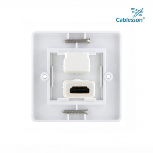 Cablesson HDMI Wall-Face Plate Dual Connector - 100/A / White Standard Size Face Plate / Supports all HDMI versions up to 1.4a / 2.0 with High Speed Ethernet / SKY HD, Blu-ray, 3DTV, 1080p / 24k Gold Plated Connector - hdmicouk