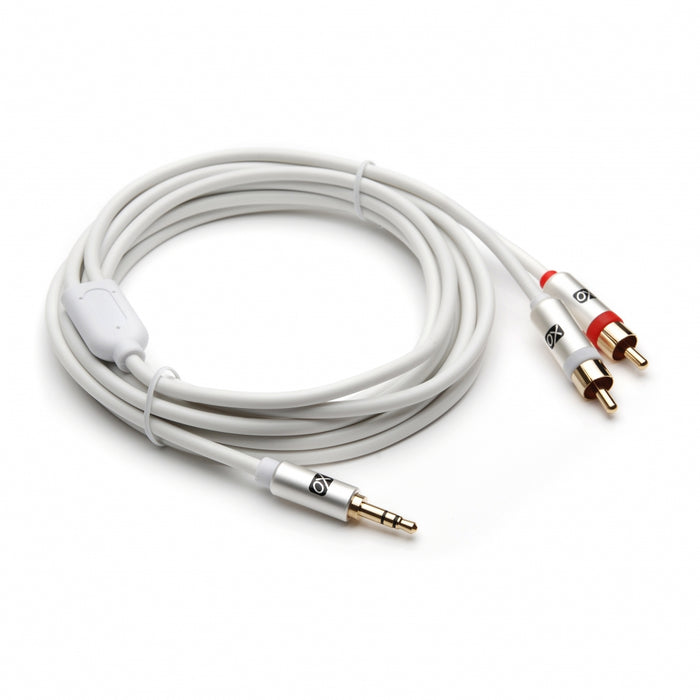 XO 5m 3.5 jack to RCA Male to Male lead Stereo Audio Cable - White - hdmicouk