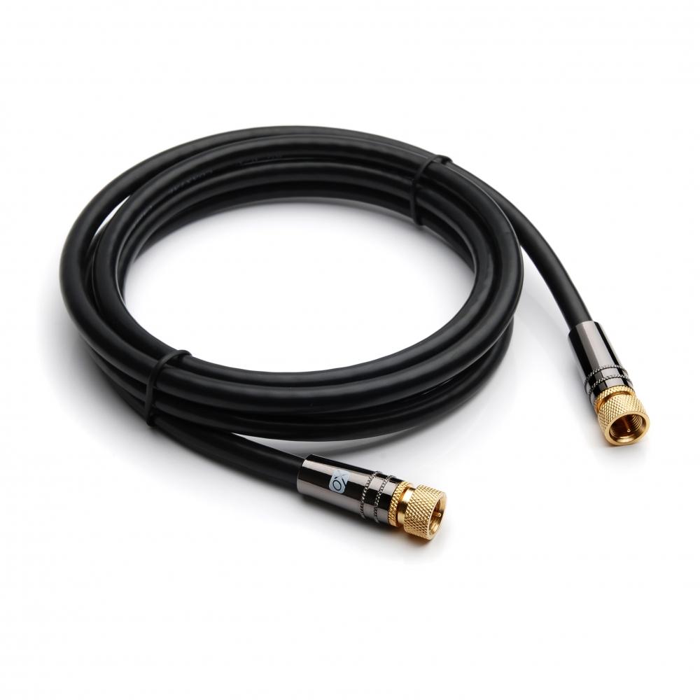 XO 10m Male plug to Female socket TV Aerial RG6 Coaxial Cable Antenna Cable - Black - hdmicouk