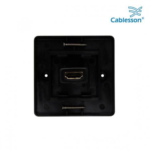 Cablesson HDMI Wall-Face Plate Single Connector - 100 / Black Standard Size Face Plate / Supports all HDMI versions up to 1.4a / 2.0 with high speed Ethernet / SKY HD, Blu-ray, 3DTV, 1080p / 24k Gold Plated Connector - hdmicouk