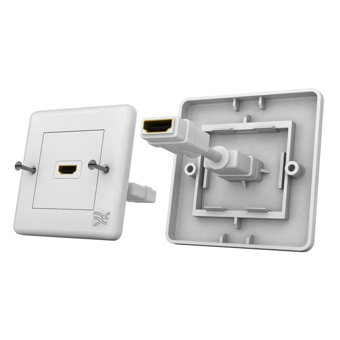 Cablesson HDMI Wall-Face Plate Dual Connector - 100/A / White Standard Size Face Plate / Supports all HDMI versions up to 1.4a with High Speed Ethernet / SKY HD, Blu-ray, 3DTV, 1080p / 24k Gold Plated Connector. - hdmicouk