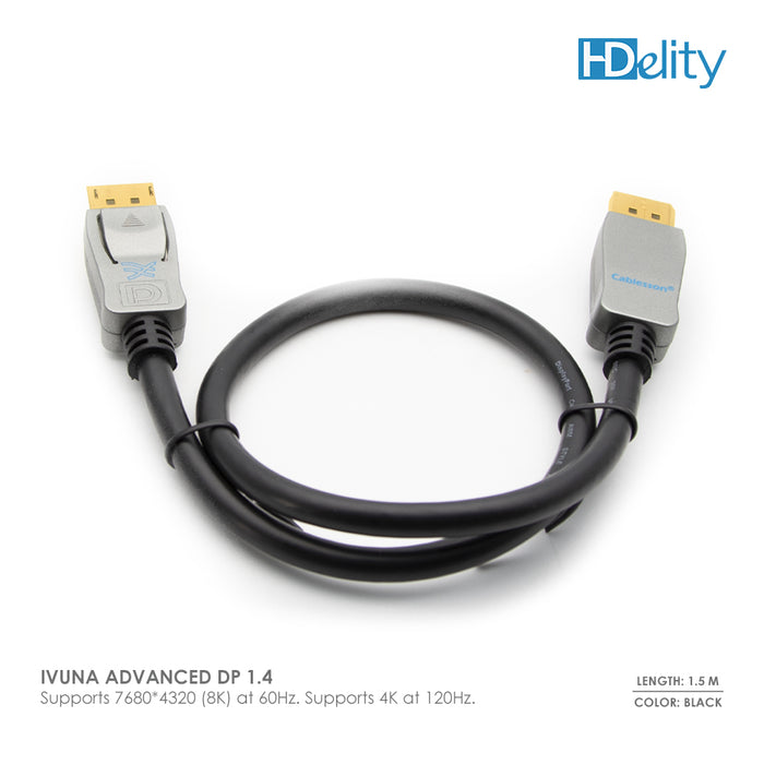 Ivuna Advanced DisplayPort 1.4 Cable | 0.5m-3m | Male to Male