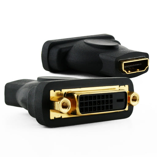 Cablesson HDMI Female to DVI / DVI-D Female Adapter / Converter - Black - Gold Plated - hdmicouk