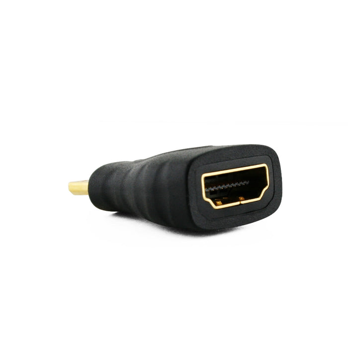 Premium Plus Mini HDMI M to HDMI F BLACK Adapter - Gold Plated, 4K, v2.0/1.4a 3D 2160p Monitor Cable Display, Digital Cameras, Camcorders, 4K Ultra HD - hdmicouk
