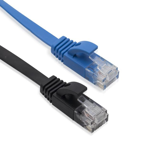 Cablesson Cat6 Flat Cable- 2 Pack (Black/Blue) - hdmicouk