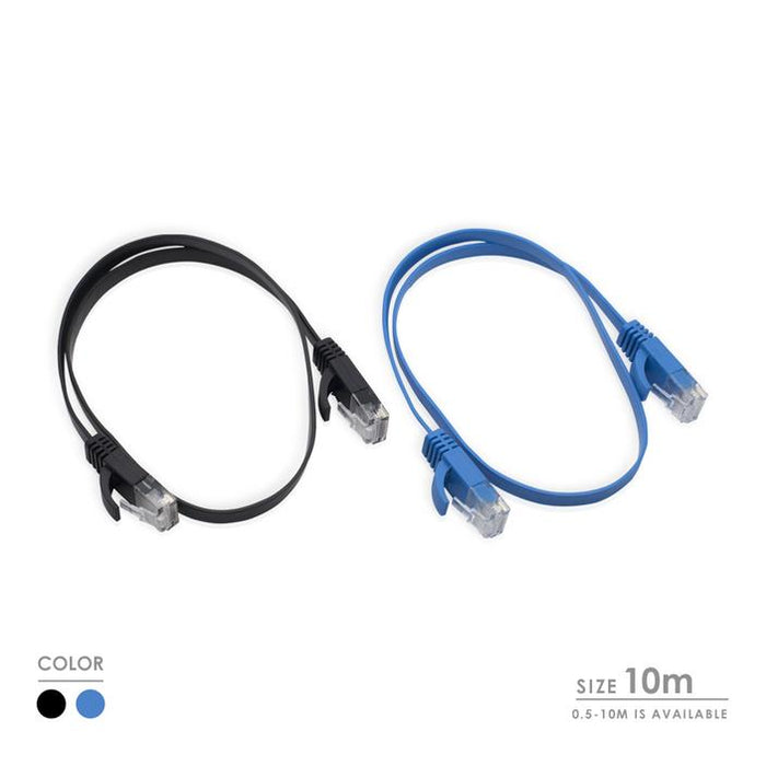 Cablesson Cat6 Flat Cable- 2 Pack (Black/Blue) - hdmicouk