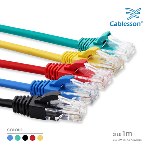 Cablesson 1m Cat5e Ethernet Cable 5 Pack With Cable Ties - hdmicouk