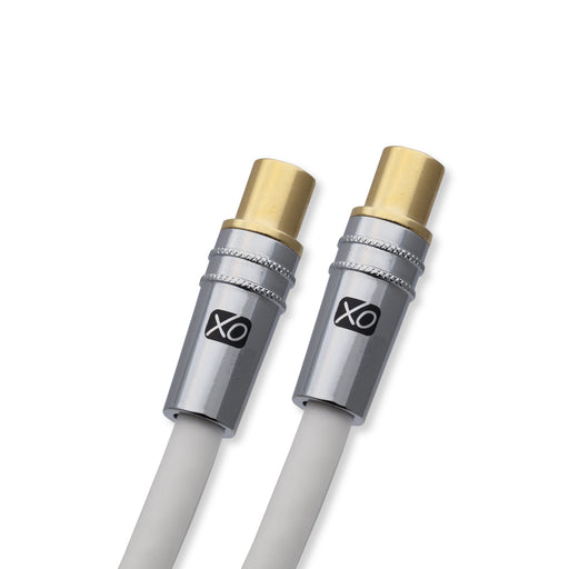 XO - 2m Male to Male Shielded TV/AV Aerial Coaxial Cable with Gold Plated - White - hdmicouk