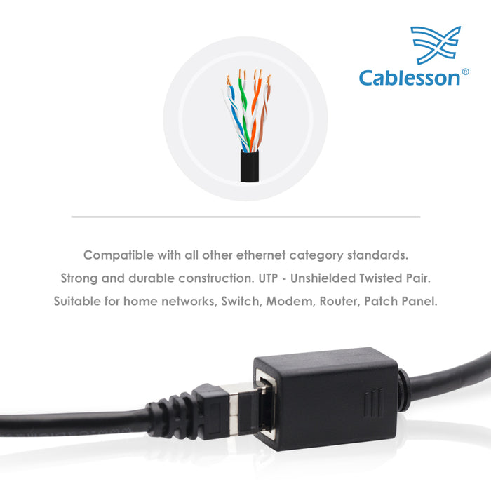 Cablesson 0.5m Cat6 Ethernet LAN cable RJ45 Connector Black - hdmicouk