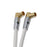XO -Male to Male Shielded TV/AV Aerial Coaxial Cable Right Angled Gold Plated Connectors - White - hdmicouk