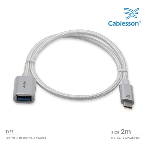 Cablesson Maestro USB C to USB 3.0 A Female Extension Cable 2m - hdmicouk
