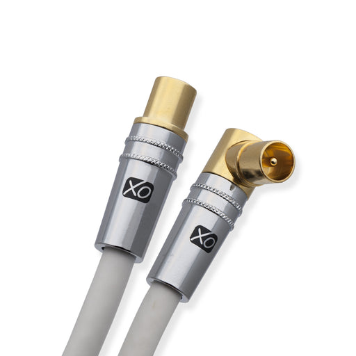 XO - Male to Male Shielded TV/AV Aerial Coaxial Cable - 5m - White - hdmicouk