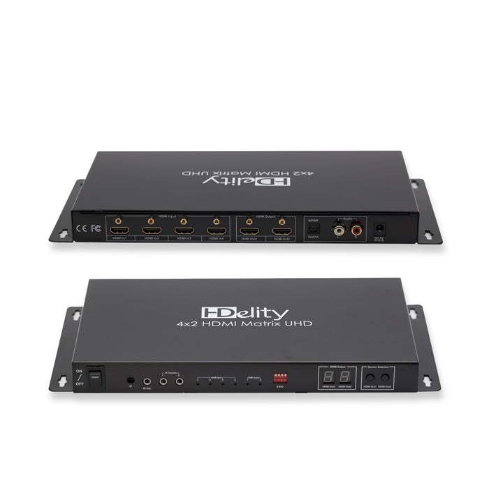 HDelity HDMI TRUE MATRIX - 4 Input 2 Output (4x2) Switch / Splitter - IR Passback - 1080p Full HD - Distribution Amplifier *** 3D ENABLED *** With Audio out *** - hdmicouk