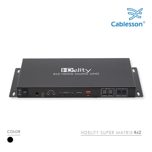 HDelity HDMI TRUE MATRIX - 4 Input 2 Output (4x2) Switch / Splitter - IR Passback - 1080p Full HD - Distribution Amplifier *** 3D ENABLED *** With Audio out *** - hdmicouk
