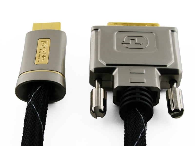XO Platinum 10m HDMI to DVI HIGH SPEED Cable - 1080p (Full HD) / v1.3 / Video / DVI-D (Dual Link) 24+1 Pins / 24k Gold Plated - hdmicouk
