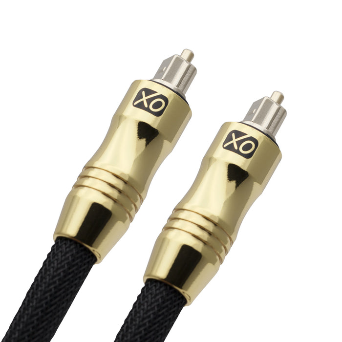 XO 1m Optical TOSLINK Digital Audio SPDIF Cable - Black - hdmicouk