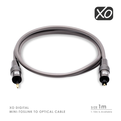 XO 1m Mini TOSLINK to Optical Digital S/PDIF Audio Cable Lead AV - hdmicouk