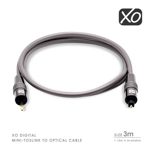XO 3m Mini TOSLINK to Optical Digital S/PDIF Audio Cable Lead AV - hdmicouk