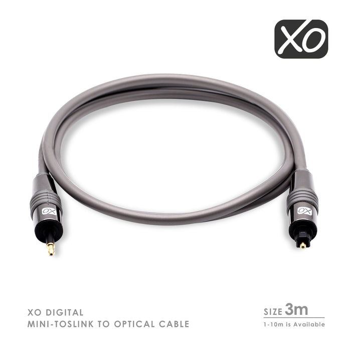 XO 3m Mini TOSLINK to Optical Digital S/PDIF Audio Cable Lead AV - hdmicouk