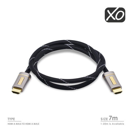 XO Platinum 7m High Speed HDMI Cable - Silver - hdmicouk
