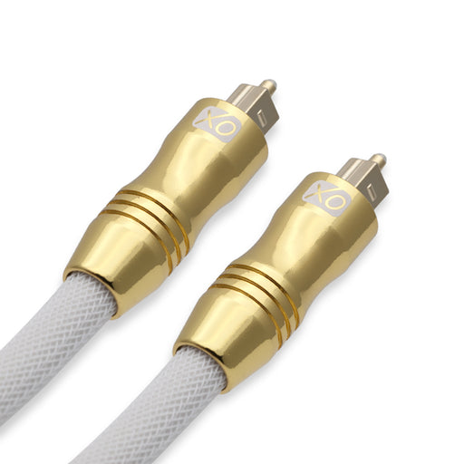 XO 0.5m Optical TOSLINK Digital Audio SPDIF Cable - White - hdmicouk