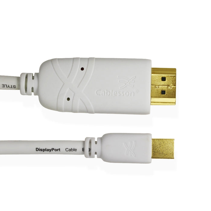Cablesson - Mini Displayport male to HDMI male cable 2 Metre and Cablesson Right Angle HDMI Adapter 90 Degree