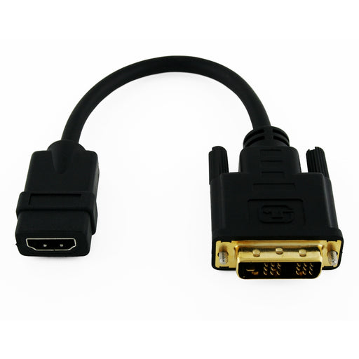 Cablesson DVI Male to HDMI Female 200mm Adapter Short Cable - Black - hdmicouk