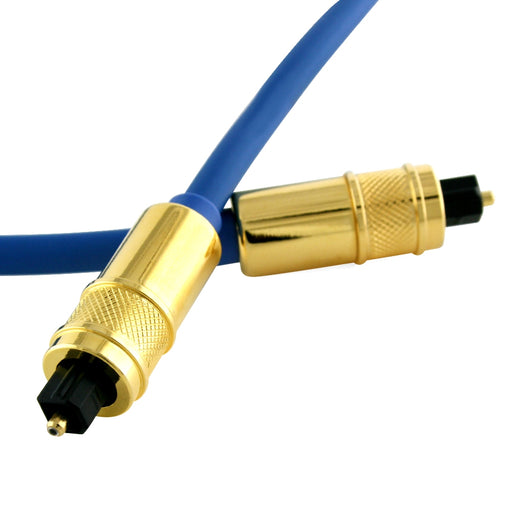Cablesson Kaiser 10m Optical TOSLINK Digital Audio SPDIF Cable - Blue 24k Gold Casing. Compatible with PS4/PS3, Xbox One, Wii, Sky Q, Sky HD, HD TVs, DVD, Blu-Rays, AV Amp - hdmicouk