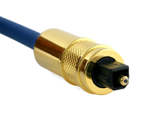 Cablesson Kaiser 3m Optical TOSLINK Digital Audio SPDIF Cable - Blue 24k Gold Casing. Compatible with PS4/PS3, Xbox One, Wii, Sky Q, Sky HD, HD TVs, DVD, Blu-Rays, AV Amp. - hdmicouk