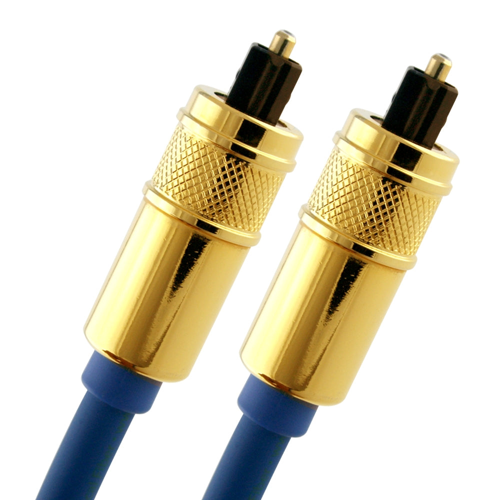 Cablesson Kaiser 5m Optical TOSLINK Digital Audio SPDIF Cable - Blue 24k Gold Casing. Compatible with PS4/PS3, Xbox One, Wii, Sky Q, Sky HD, HD TVs, DVD, Blu-Rays, AV Amp. - hdmicouk