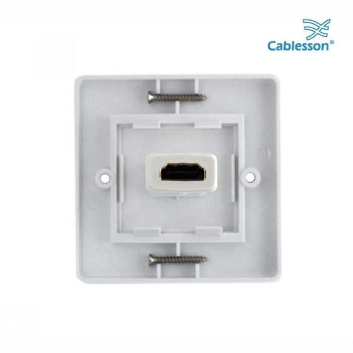 Cablesson HDMI Wall Plate Dual Connector 100/100 - White - hdmicouk